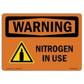 Signmission Safety Sign, OSHA WARNING, 12" Height, 18" Width, Rigid Plastic, Nitrogen In Use, Landscape OS-WS-P-1218-L-12261